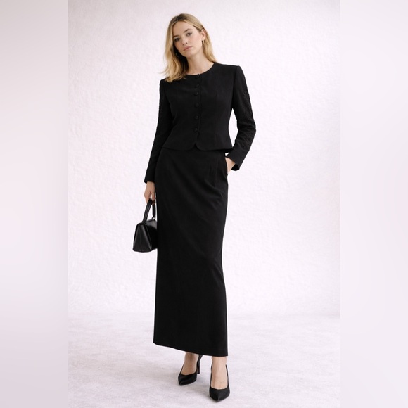 Dana Buchman Dresses & Skirts - 🖤 Vintage Dana Buchman | 100% Silk |Beaded Skirt Suit Set | Size 6 |